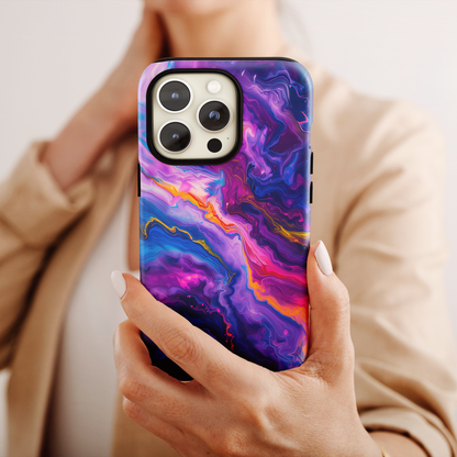 Psychedelic Flow (iPhone MagSafe Case)Rima Gallery presents the exclusive Psychedelic Flow MagSafe Durable Case For iphone 13, 14, 15, Pro, Max. Experience advanced protection, MagSafe functionality, andRimaGallery