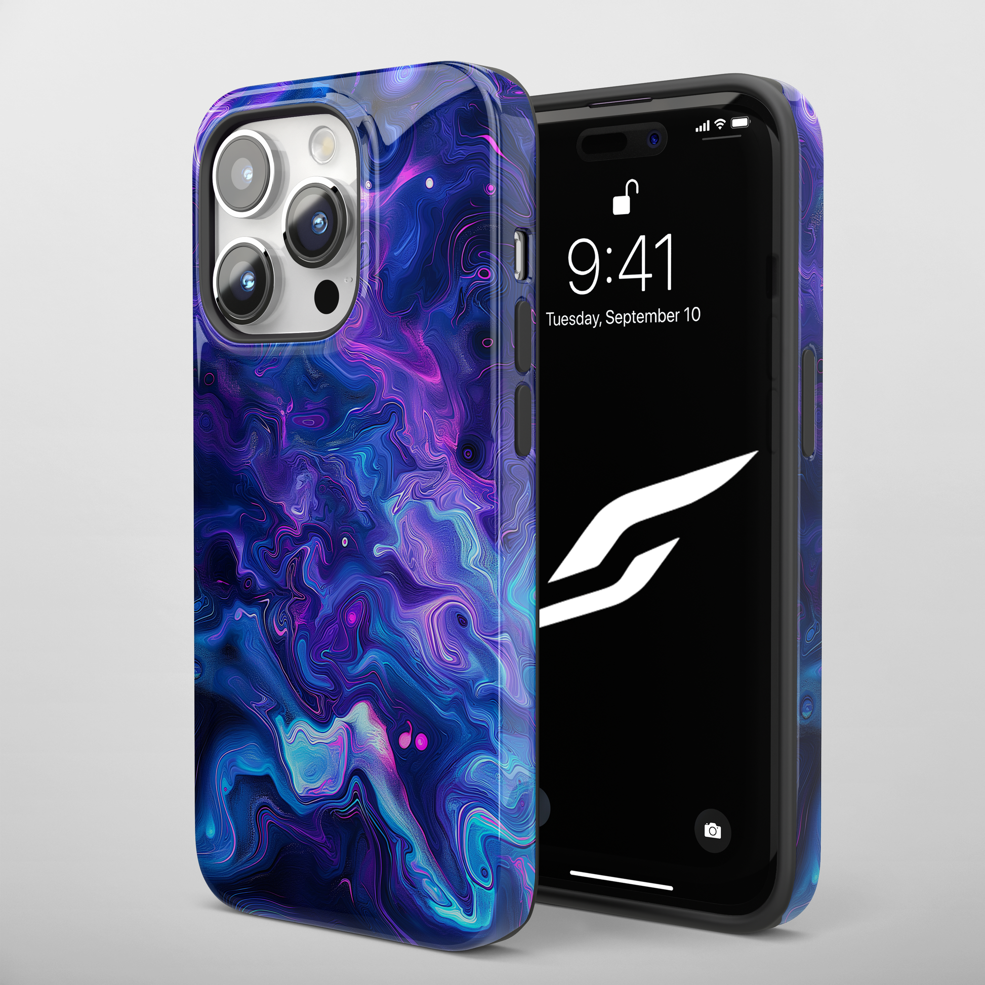 Nebula Swirl (iPhone MagSafe Case)Elevate your iPhone's protection and style with RimaGallery's TVibrant cosmic swirls in a nebula palette on iphone MagSafe Case against a dark backdrop. Enjoy dual-lRimaGallery