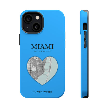 Miami Heartbeat - Sky Blue (iPhone MagSafe Case)Elevate your iPhone's style with the Miami Heartbeat Sky Blue MagSafe Case, offering robust protection, MagSafe compatibility, and a choice of matte or glossy finishRimaGallery