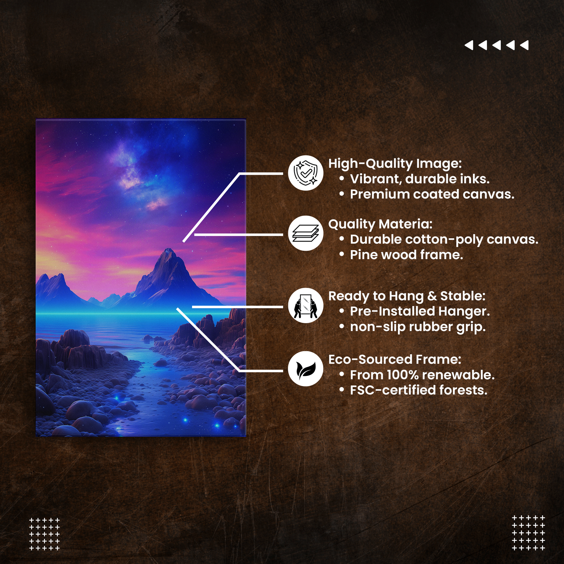 Galactic Lullaby (Canvas)Galactic Lullaby  (Canvas  Matte finish, stretched, with a depth of 1.25 inches) Elevate your décor with RimaGallery’s responsibly made art canvases. Our eco-friendlRimaGallery