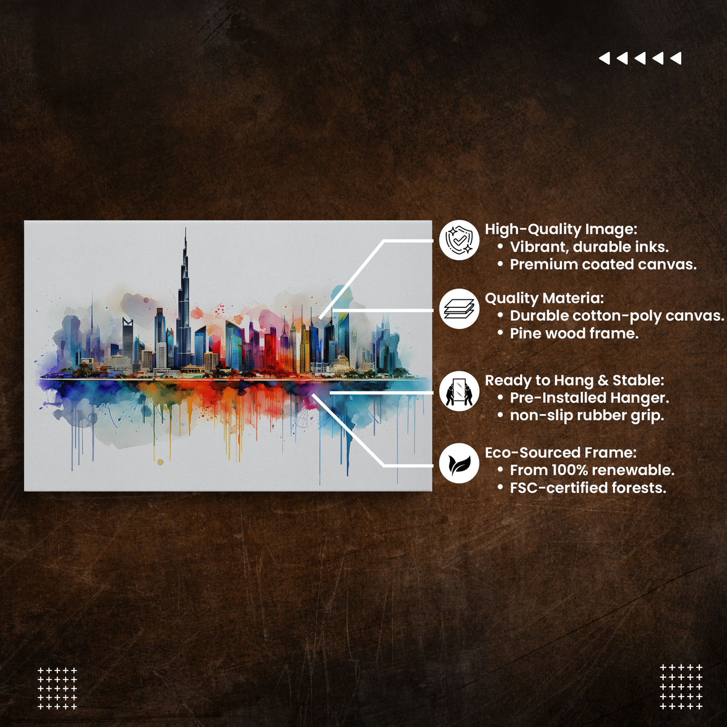 Watercolor Dubai Skyline (Canvas)Engaging Introductory Paragraph:
Struggling with low-quality canvases? Switch to RimaGallery! Our canvases are more than just a purchase; they're a statement of qualRimaGallery
