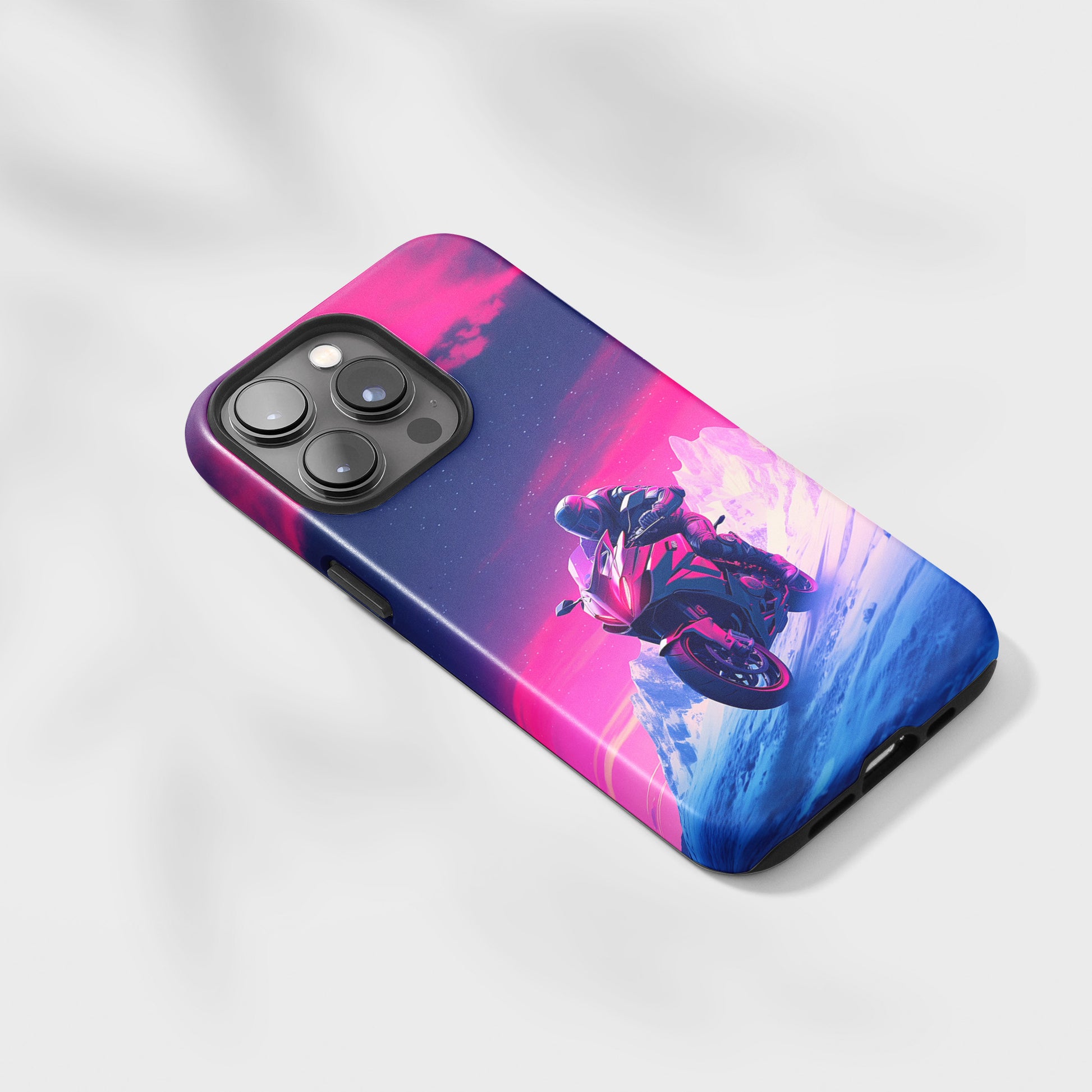 Twilight Rider (iPhone Case 11-15)Upgrade to RIMA: The Ultimate Eco-Friendly Case for iPhone 11-15. Combining style with sustainability, our cases feature chic, minimalist designs and top-tier protecRimaGallery