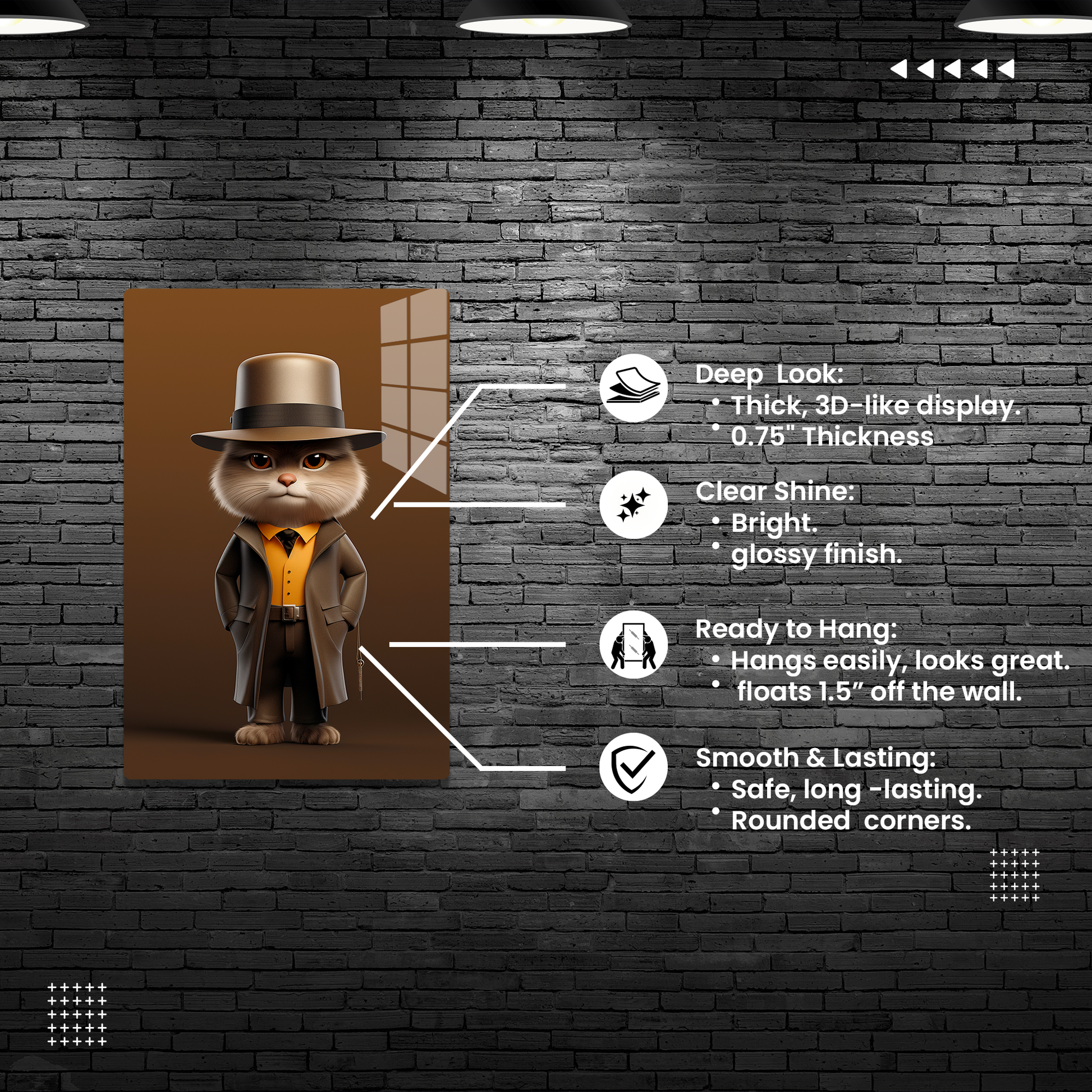 The Great Catsby
Transform your space with RimaGallery Acrylic Prints. Experience the perfect blend of modern design and classic elegance. Our high-quality prints en-Great Catsby (Acrylic)