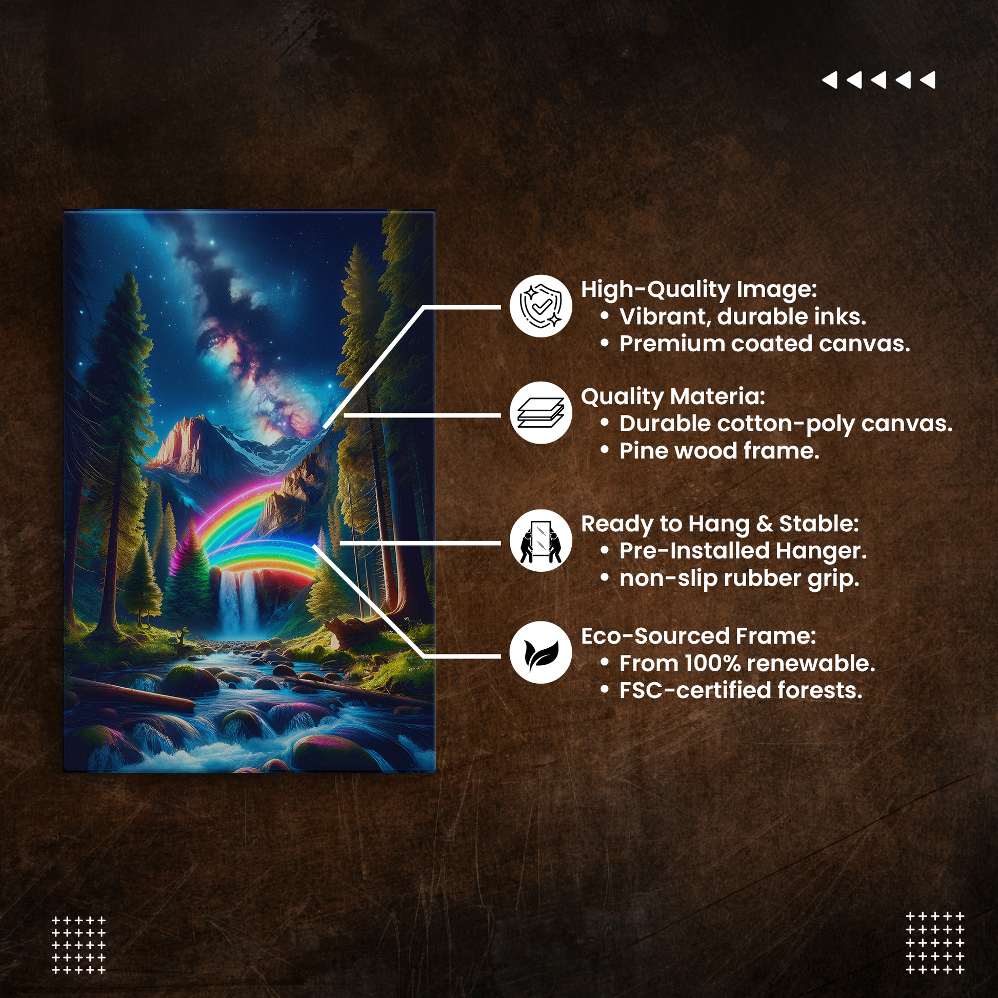 Arcadian Galaxy (Canvas)Arcadian Galaxy (Canvas  Matte finish, stretched, with a depth of 1.25 inches)
RimaGallery canvases - ethically produced art to elevate your space. Sustainably sourcRimaGallery