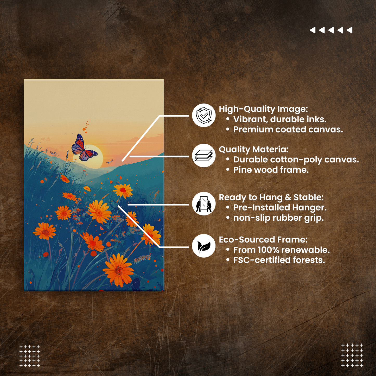 Flutter Bloom (Canvas)Flutter Bloom Experience the fusion of art and ethics with RimaGallery's eco-friendly canvases. Stunning visuals, diverse sizes, and sustainable materials. TransformRimaGallery