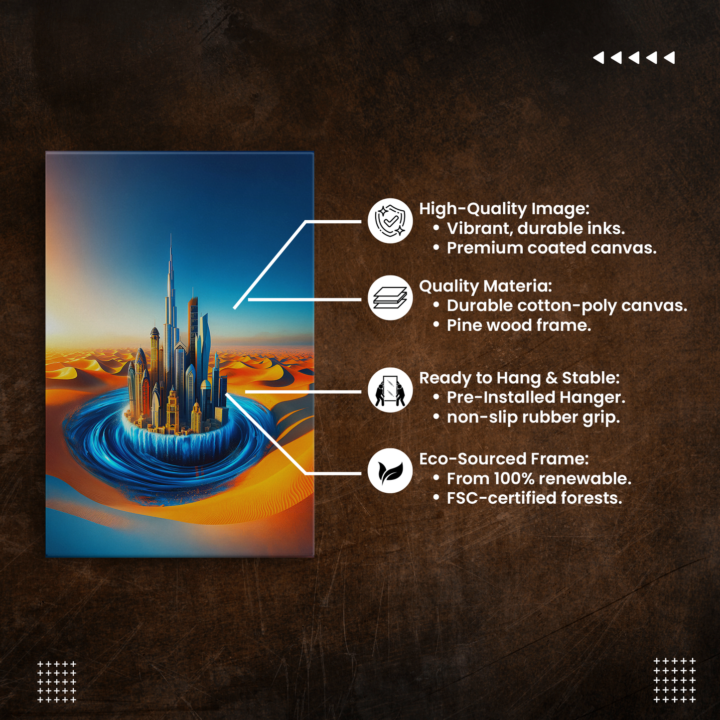 Aqua Metropolis (Canvas)Aqua Metropolis (Canvas  Matte finish, stretched, with a depth of 1.25 inches) Elevate your décor with RimaGallery’s responsibly made art canvases. Our eco-friendly RimaGallery