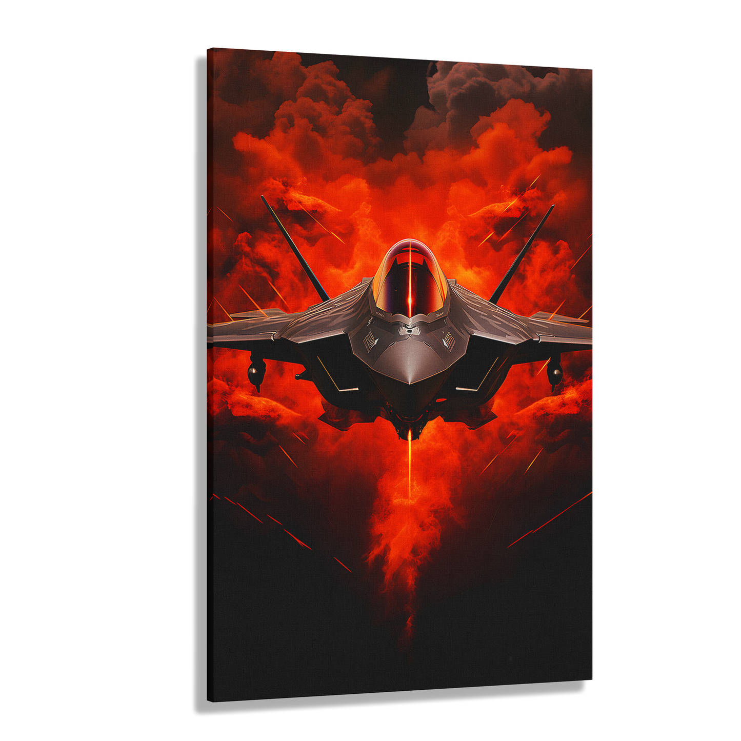 Jet Fighter (Canvas)Jet Fighter (Canvas  Matte finish, stretched, with a depth of 1.25 inches) Elevate your décor with RimaGallery’s responsibly made art canvases. Our eco-friendly mateRimaGallery
