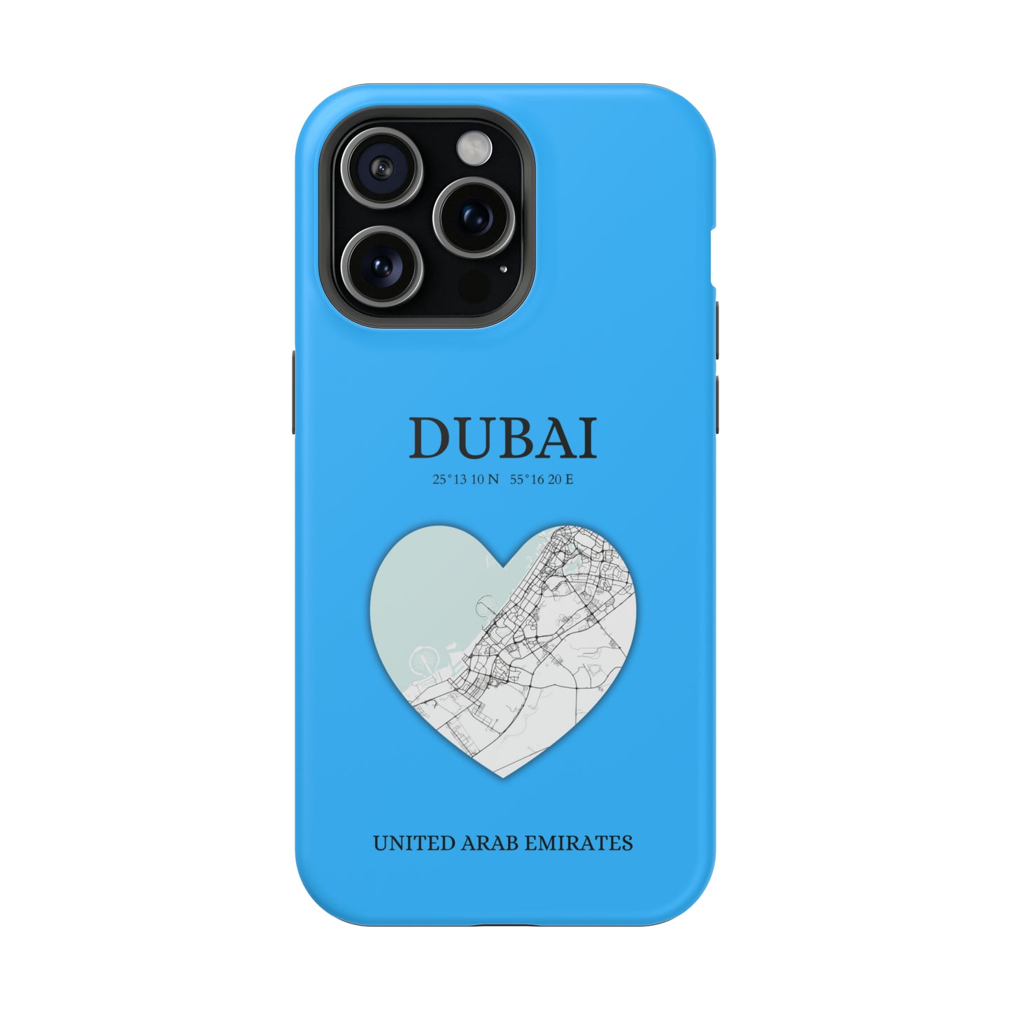 Dubai Heartbeat - Sky Blue (iPhone MagSafe Case)Elevate your iPhone's style with the Dubai Heartbeat White MagSafe Case, offering robust protection, MagSafe compatibility, and a choice of matte or glossy finish. PRimaGallery