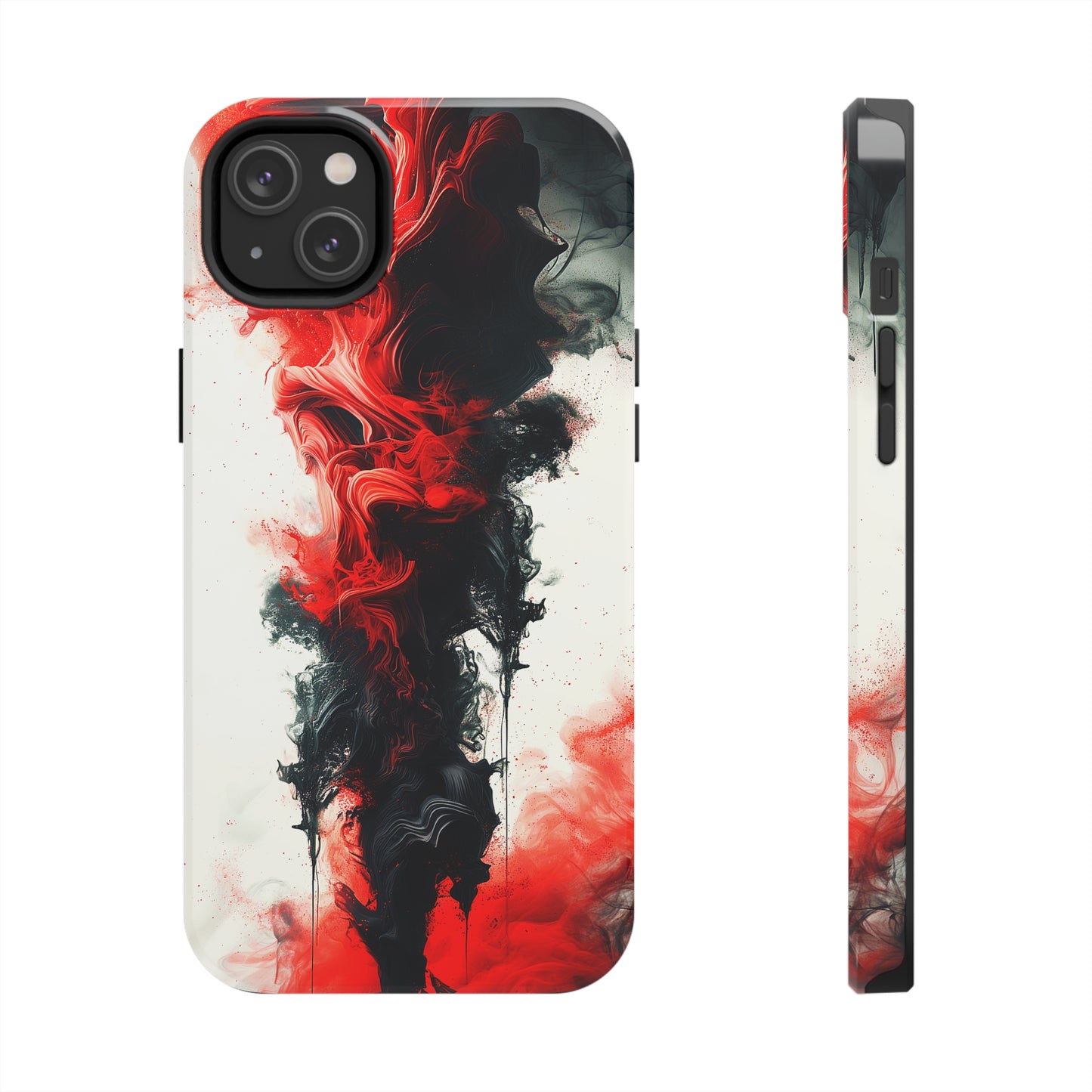 Ruby Ripples (iPhone Case 11-15)Elevate your iPhone's style with a Vibrant red ink flows on a tough case against a dark backdrop design. Sleek, durable protection for models 11-15. Free US shippingRimaGallery