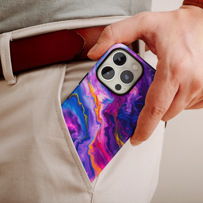 Psychedelic Flow (iPhone MagSafe Case)Rima Gallery presents the exclusive Psychedelic Flow MagSafe Durable Case For iphone 13, 14, 15, Pro, Max. Experience advanced protection, MagSafe functionality, andRimaGallery