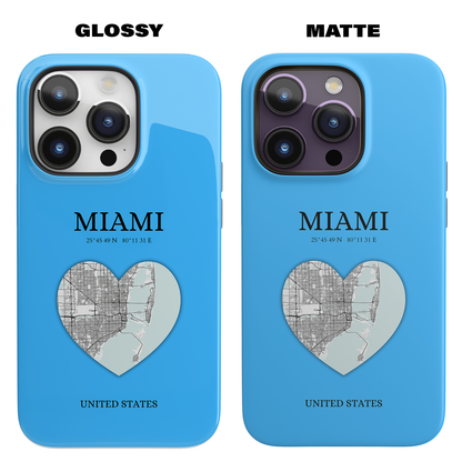 Miami Heartbeat - Sky Blue (iPhone MagSafe Case)Elevate your iPhone's style with the Miami Heartbeat Sky Blue MagSafe Case, offering robust protection, MagSafe compatibility, and a choice of matte or glossy finishRimaGallery