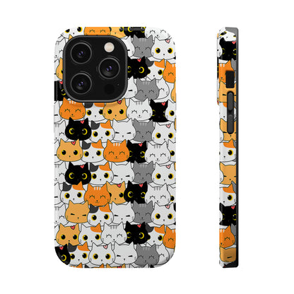 Kitten Kaleidoscope (iPhone MagSafe Case)Elevate your iPhone's style with Cute pattern of varied cartoon cats MagSafe Case, offering robust protection, MagSafe compatibility, and a choice of matte or glossyRimaGallery