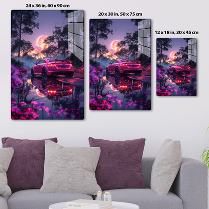 Moonlit Majesty (Acrylic)Step into the universe with 'Moonlit Majesty' on canvas from RimaGallery. Experience the cosmos in your home with vibrant, ethically crafted art. Free shipping in thRimaGallery