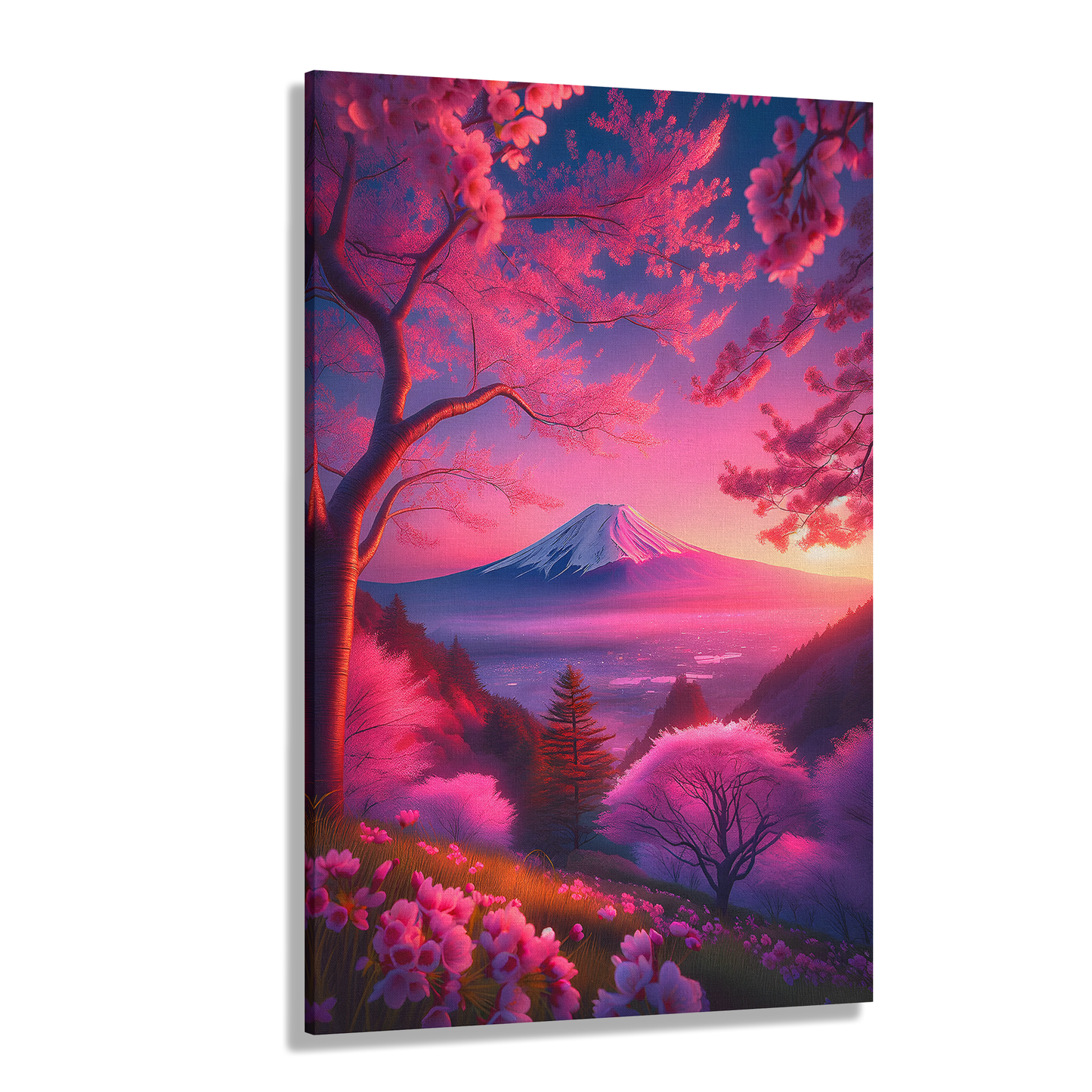 Pink cherry blossoms in full bloom (Canvas)