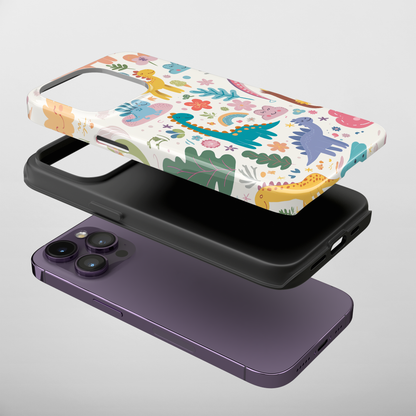 Playful dinosaurs (iPhone Case 11-15)Elevate your iPhone's style with a phone case with dinosaur illustrations and a tough case. Sleek, durable protection for models 11-15. Free US shipping.RimaGallery