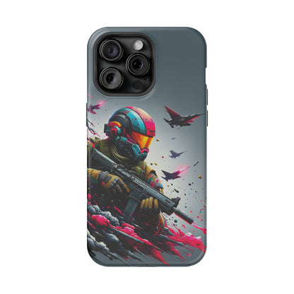 Spectrum Soldier (iPhone MagSafe Case)Spectrum Soldier MagSafe Durable Case: Style Meets Protection 📱✨
Upgrade your device with Rima Gallery's Spectrum Soldier MagSafe Durable Case. This case isn’t justRimaGallery