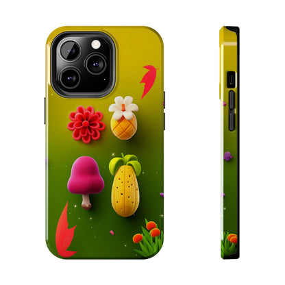 Whimsy Garden (iPhone Case 11-15)Secure your iPhone 11-15 with RIMA's durable case: Polycarbonate shell, rubber lining for shock absorption, and supports wireless chargingRimaGallery