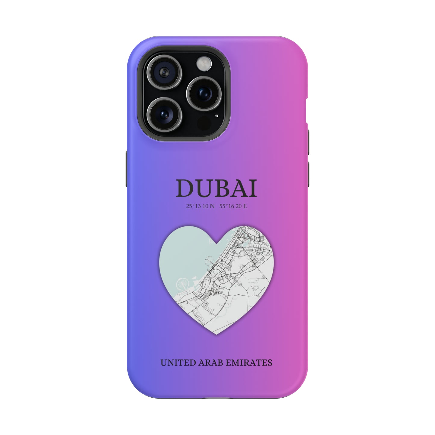 Dubai Heartbeat - Magenta (iPhone MagSafe Case)Elevate your iPhone's style with the Dubai Heartbeat White MagSafe Case, offering robust protection, MagSafe compatibility, and a choice of matte or glossy finish. PRimaGallery
