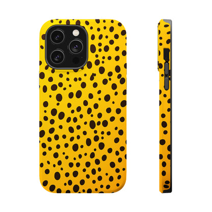 Dotted Delight - Yellow (iPhone MagSafe Case)Elevate your iPhone's style with a yellow surface with scattered dark dots and a MagSafe Case, offering robust protection, MagSafe compatibility, and a choice of matRimaGallery