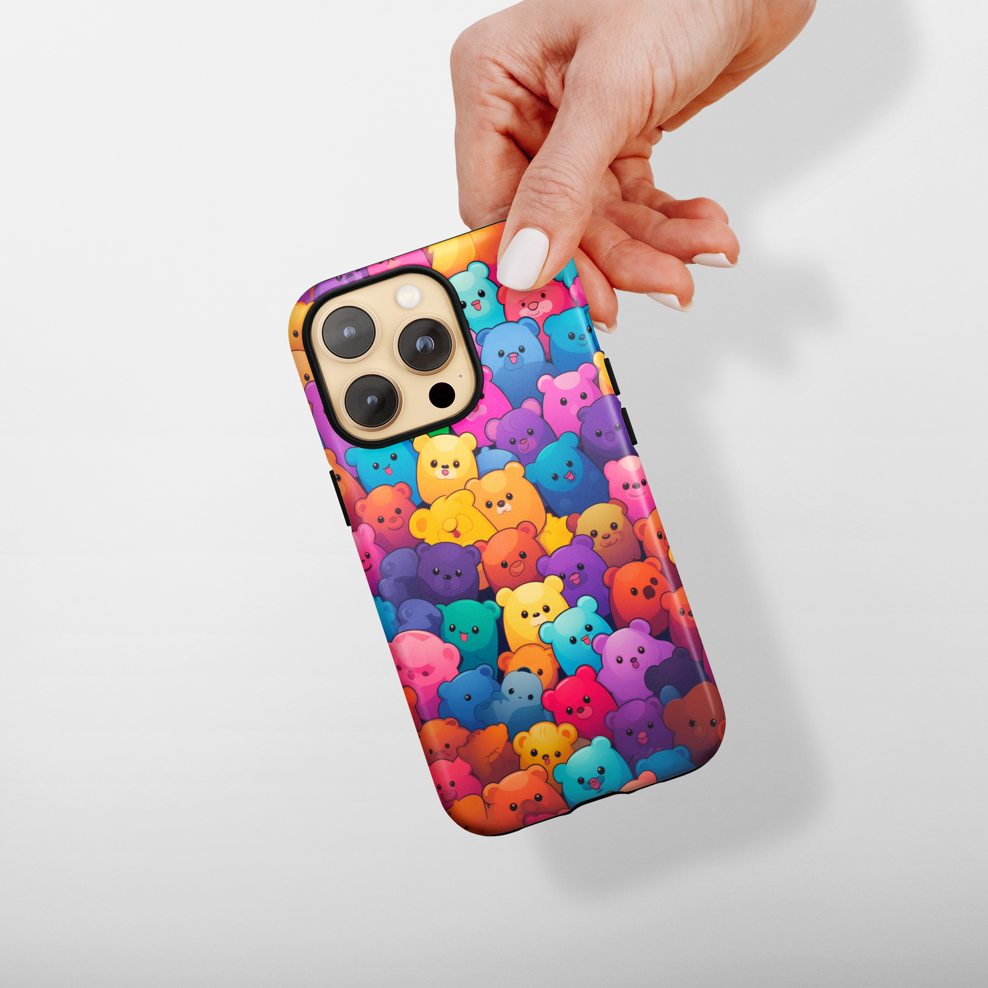 Rainbow Bear Bliss (iPhone Case 11-15)RIMA: Where Style Meets Strength for iPhones 11-15. Experience the ultimate phone protection with a touch of elegance. Shop now for the best in class, eco-conscious RimaGallery