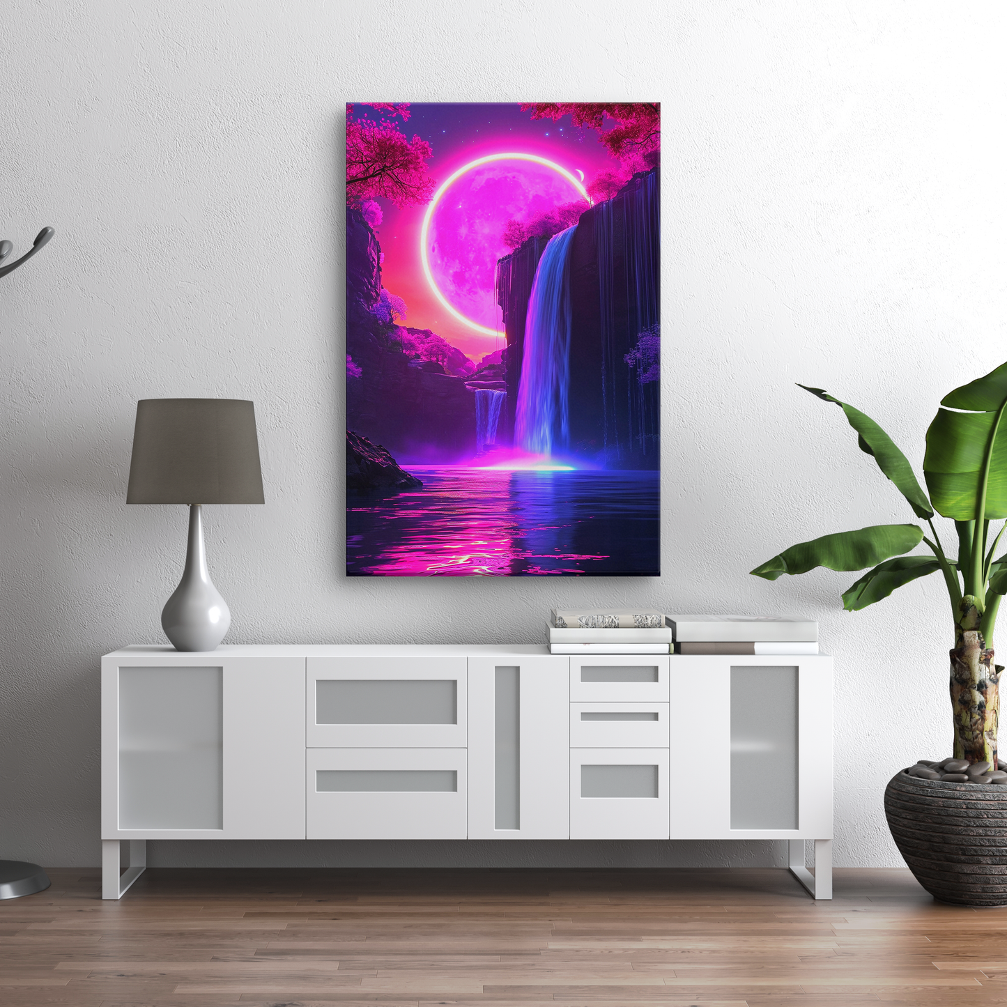 Magenta Moonfall (Canvas)Experience the fusion of art and ethics with RimaGallery's eco-friendly canvases. Stunning visuals, diverse sizes, and sustainable materials. Transform your space noRimaGallery