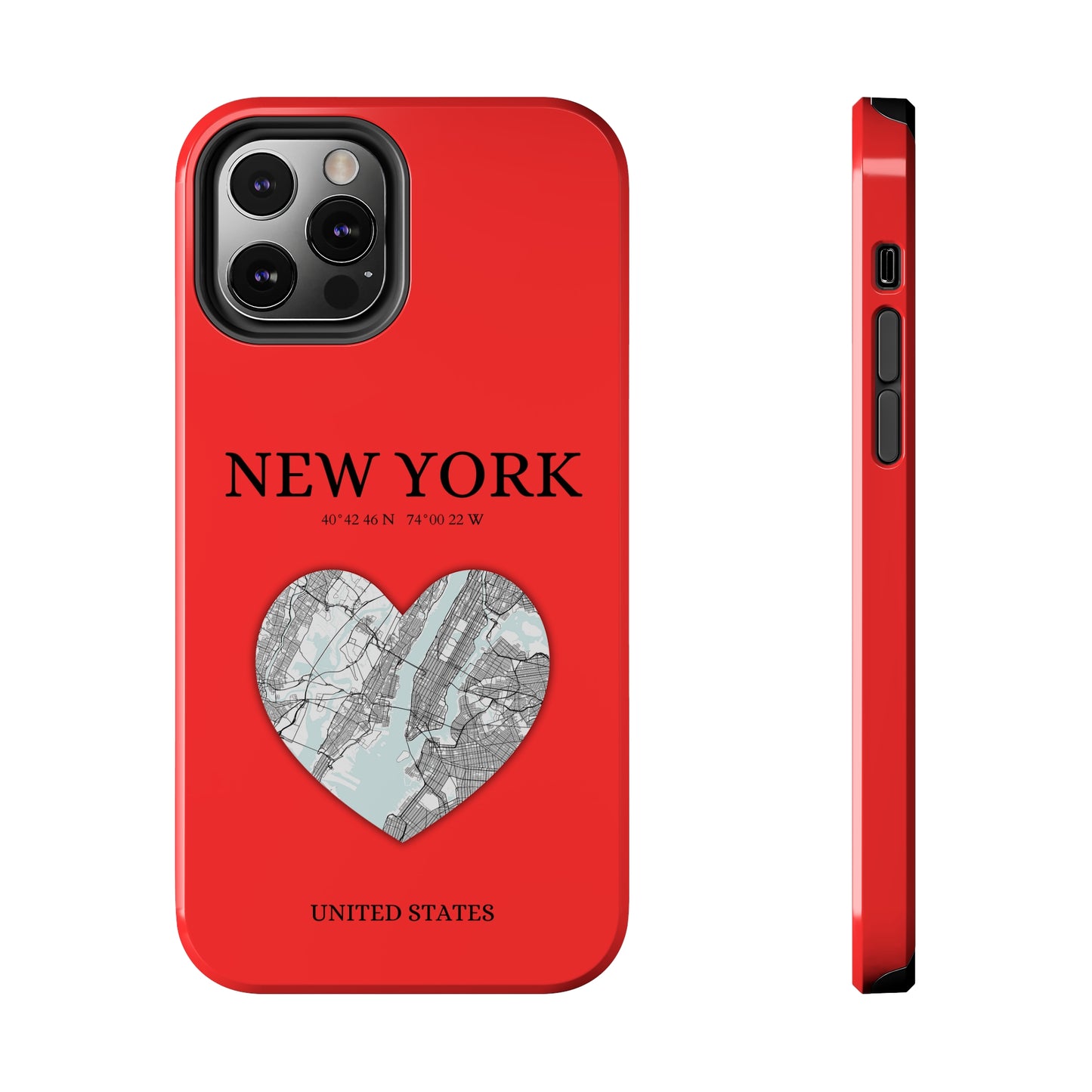 Elevate your iPhone with RimaGallery's New York Heartbeat case. Sleek design meets durability for stylish protection. Free US shipping.-York Heartbeat - Red (iPhone Case 11-15)