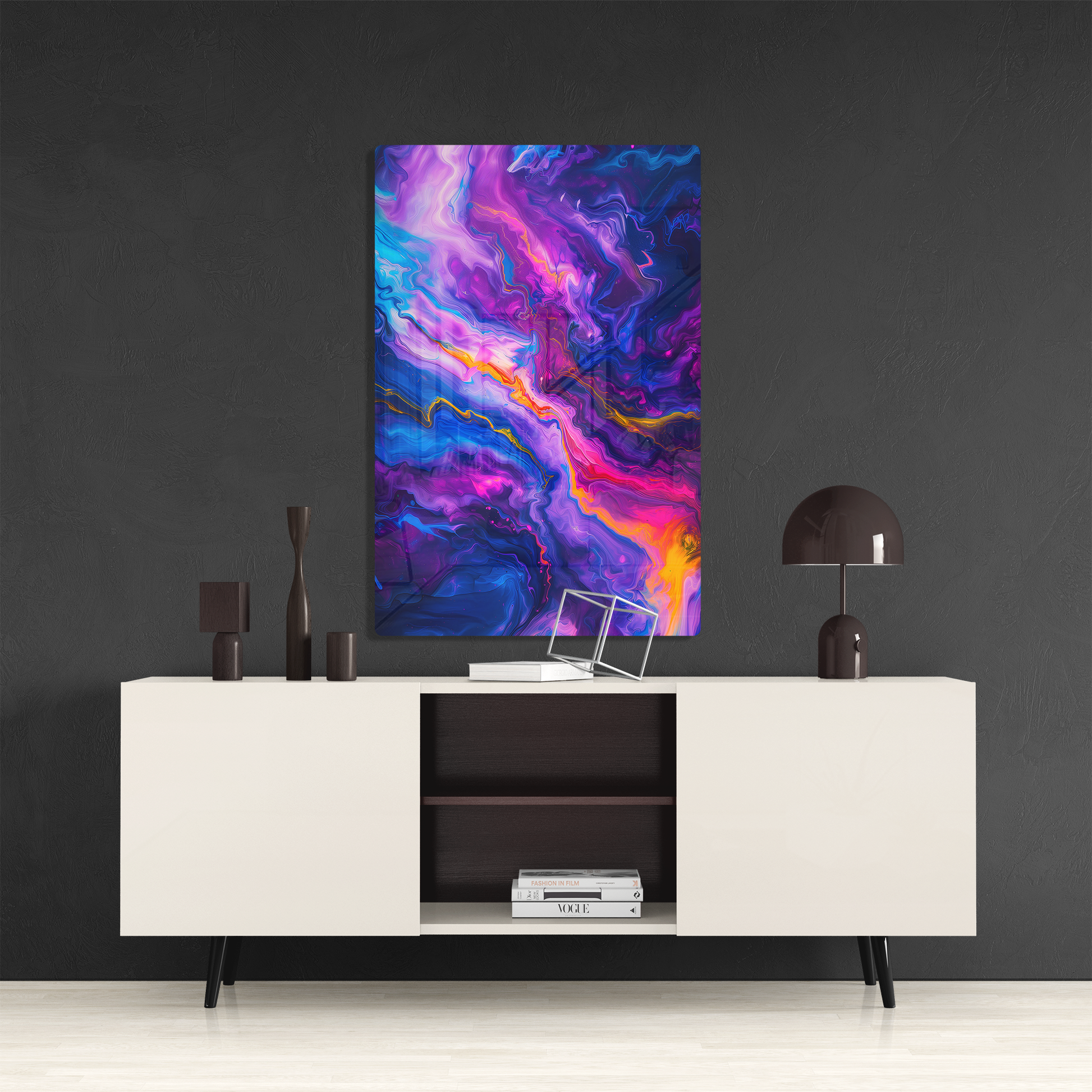 Psychedelic Flow (Acrylic)Make a statement with Psychedelic Flow acrylic prints. The 1⁄4" acrylic panel exudes the illusion of a smooth glass surface for vibrant artwork. Pre-installed hanginRimaGallery