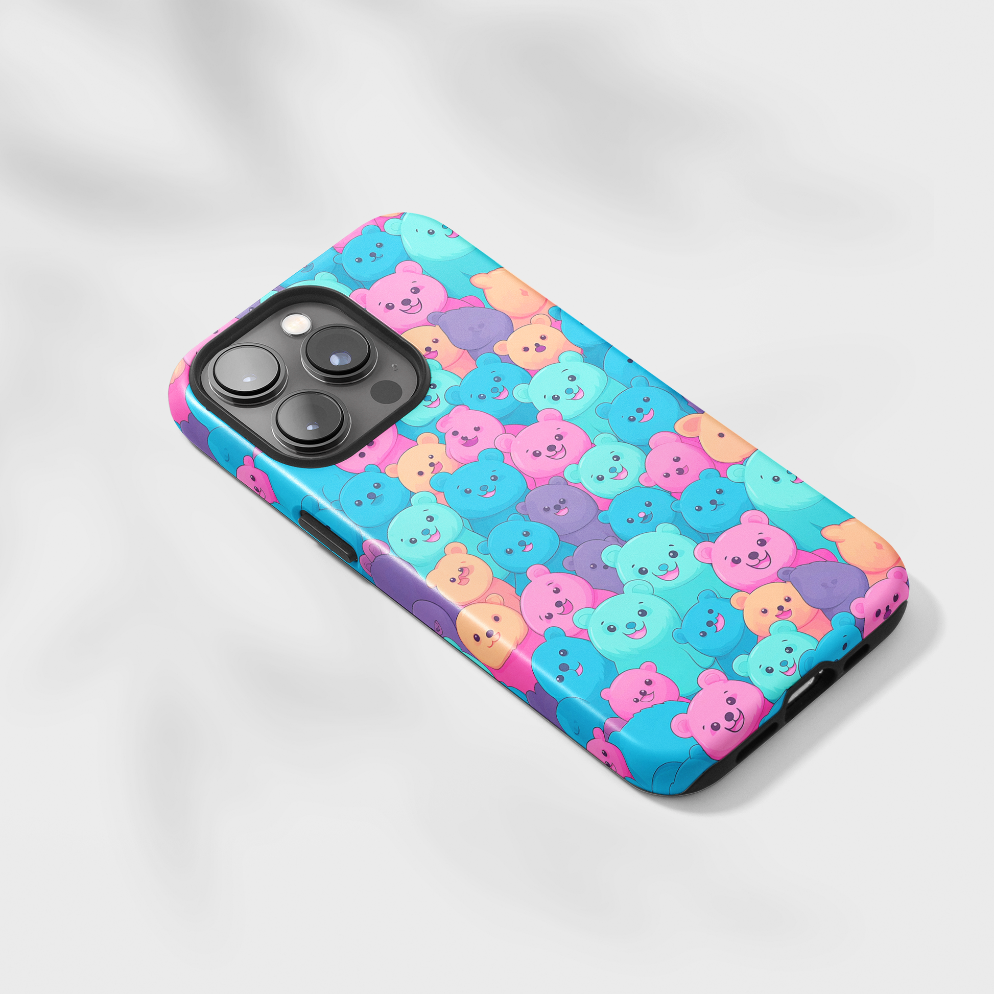 Cheerful Bear Party (iPhone Case 11-15)RIMA Tough Phone Case: Unmatched Style &amp; Protection for iPhone 11, 12, 13, 14, &amp; 15 🛡️📱
Product Description:
Discover the RIMA Tough Phone Case, exclusivelRimaGallery