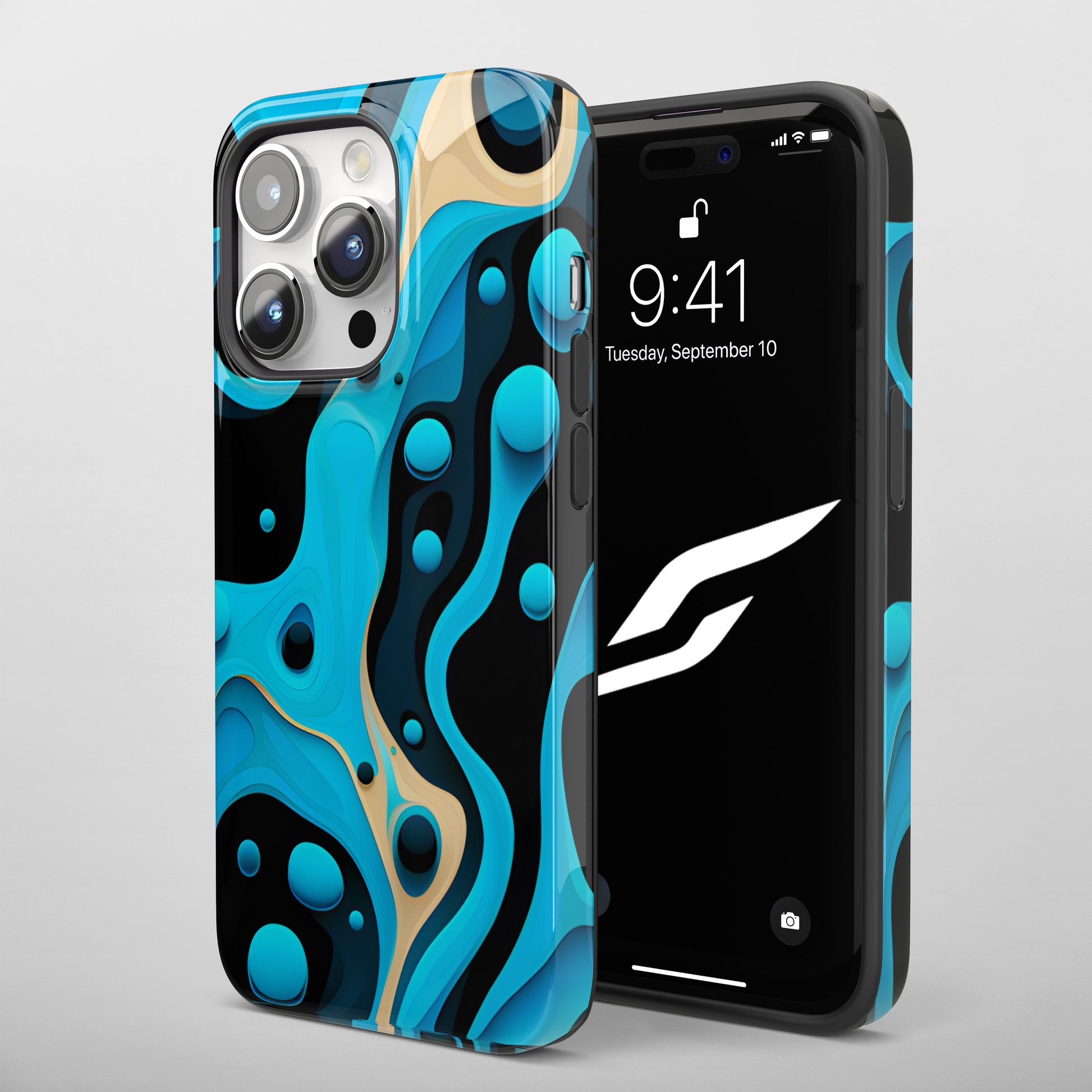 Flowing Shapes Harmony (iPhone Case 11-15)Revolutionize your iPhone's look and feel with RIMA Tough Phone Case – ultimate protection meets elegant style for iPhone 11-15. Grab yours now! 🛡️📱RimaGallery