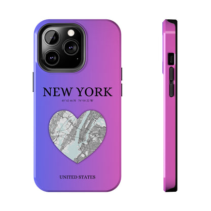 Elevate your iPhone with RimaGallery's New York Heartbeat case. Sleek design meets durability for stylish protection. Free US shipping.-York Heartbeat - Magenta (iPhone Case 11-15)