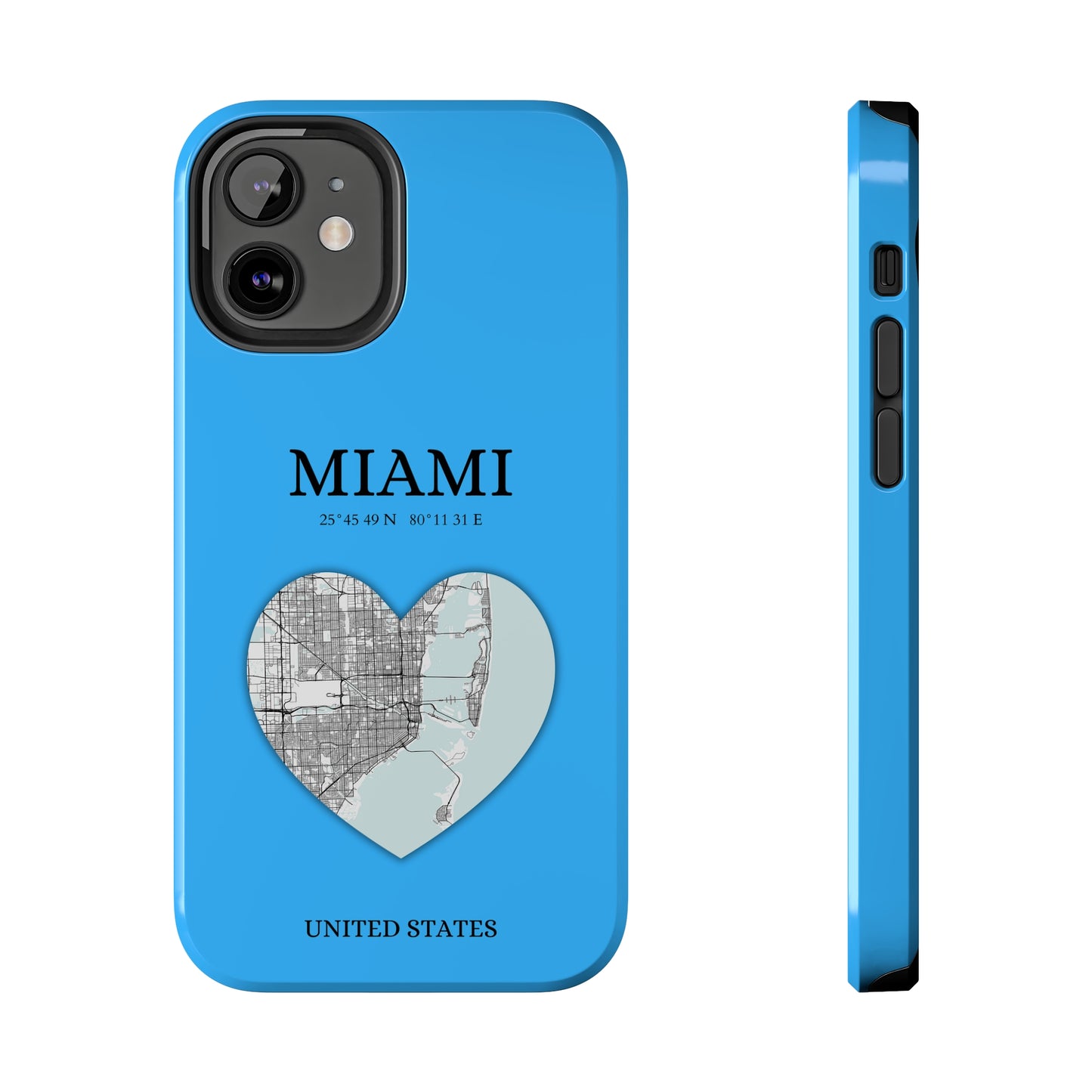 Miami Heartbeat - Sky Blue (iPhone Case 11-15)Capture the essence of Miami with RimaGallery's Heartbeat Sky Blue iPhone case, blending durable protection and unique design. Perfect for iPhone 11-15 models. Free RimaGallery