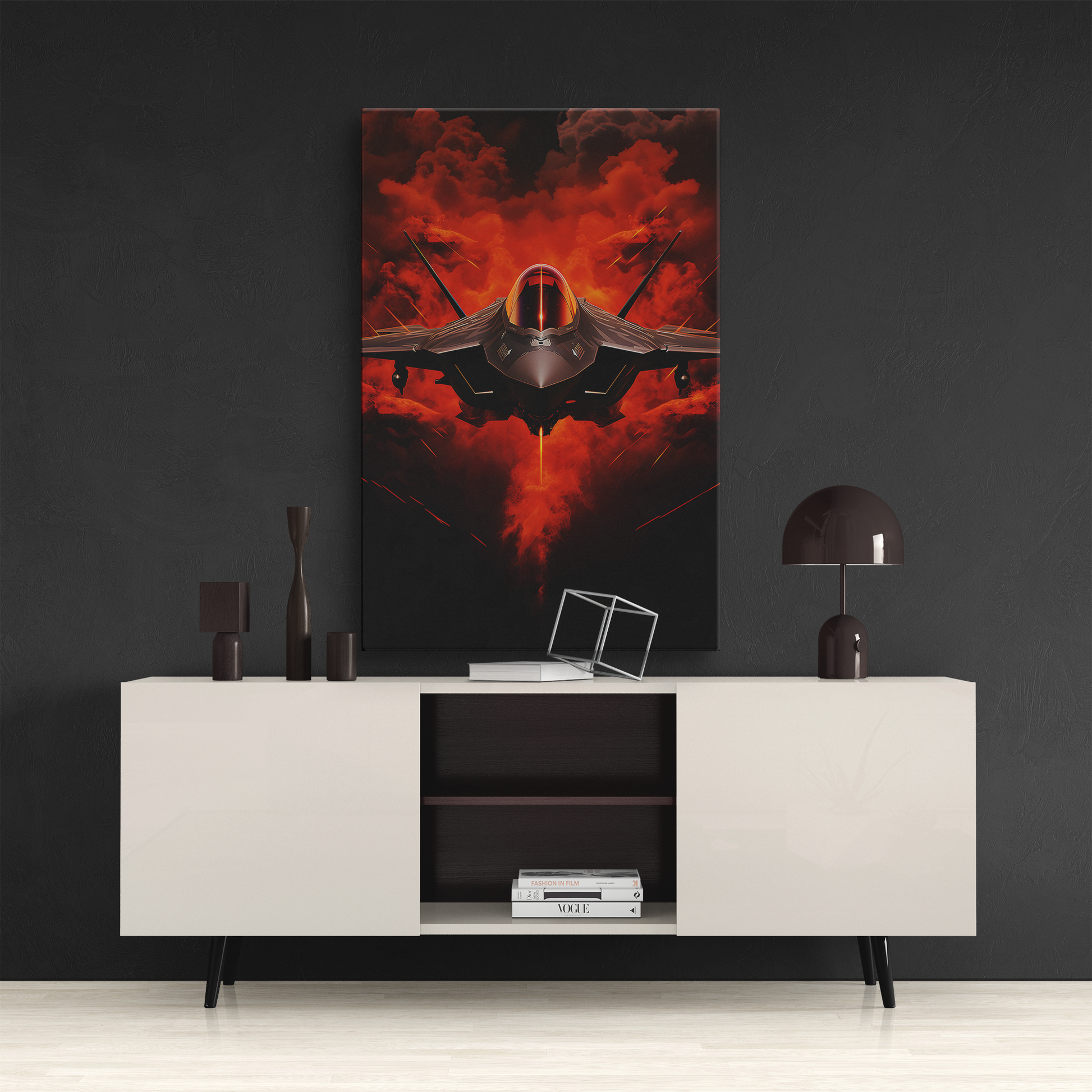 Jet Fighter (Canvas)Jet Fighter (Canvas  Matte finish, stretched, with a depth of 1.25 inches) Elevate your décor with RimaGallery’s responsibly made art canvases. Our eco-friendly mateRimaGallery