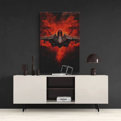 Jet Fighter (Canvas)Jet Fighter (Canvas  Matte finish, stretched, with a depth of 1.25 inches) Elevate your décor with RimaGallery’s responsibly made art canvases. Our eco-friendly mateRimaGallery