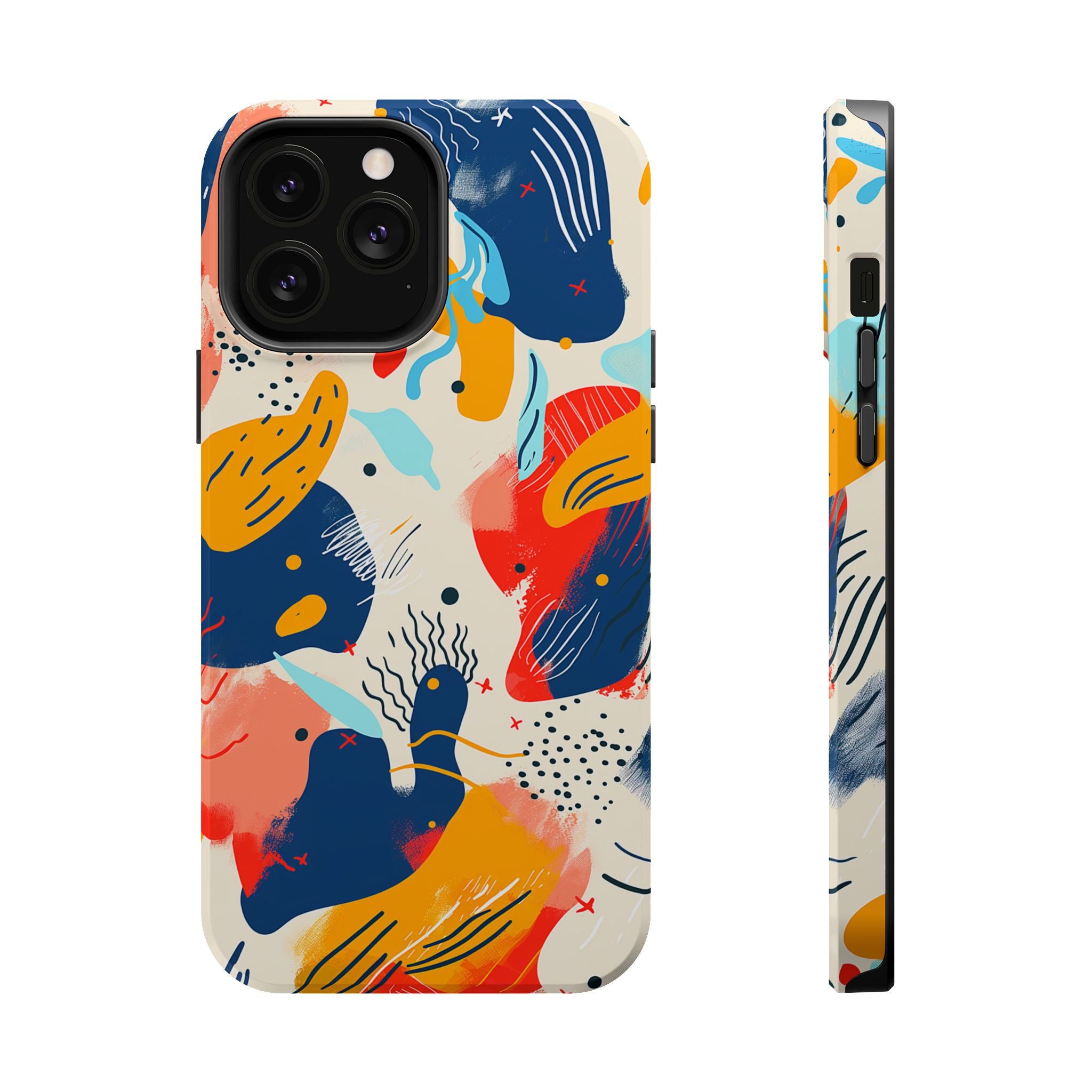 Abstract Color Splash Magnetic Phone Case — Impact-Resistant iPhone Cover