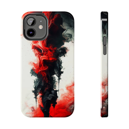 Ruby Ripples (iPhone Case 11-15)Elevate your iPhone's style with a Vibrant red ink flows on a tough case against a dark backdrop design. Sleek, durable protection for models 11-15. Free US shippingRimaGallery