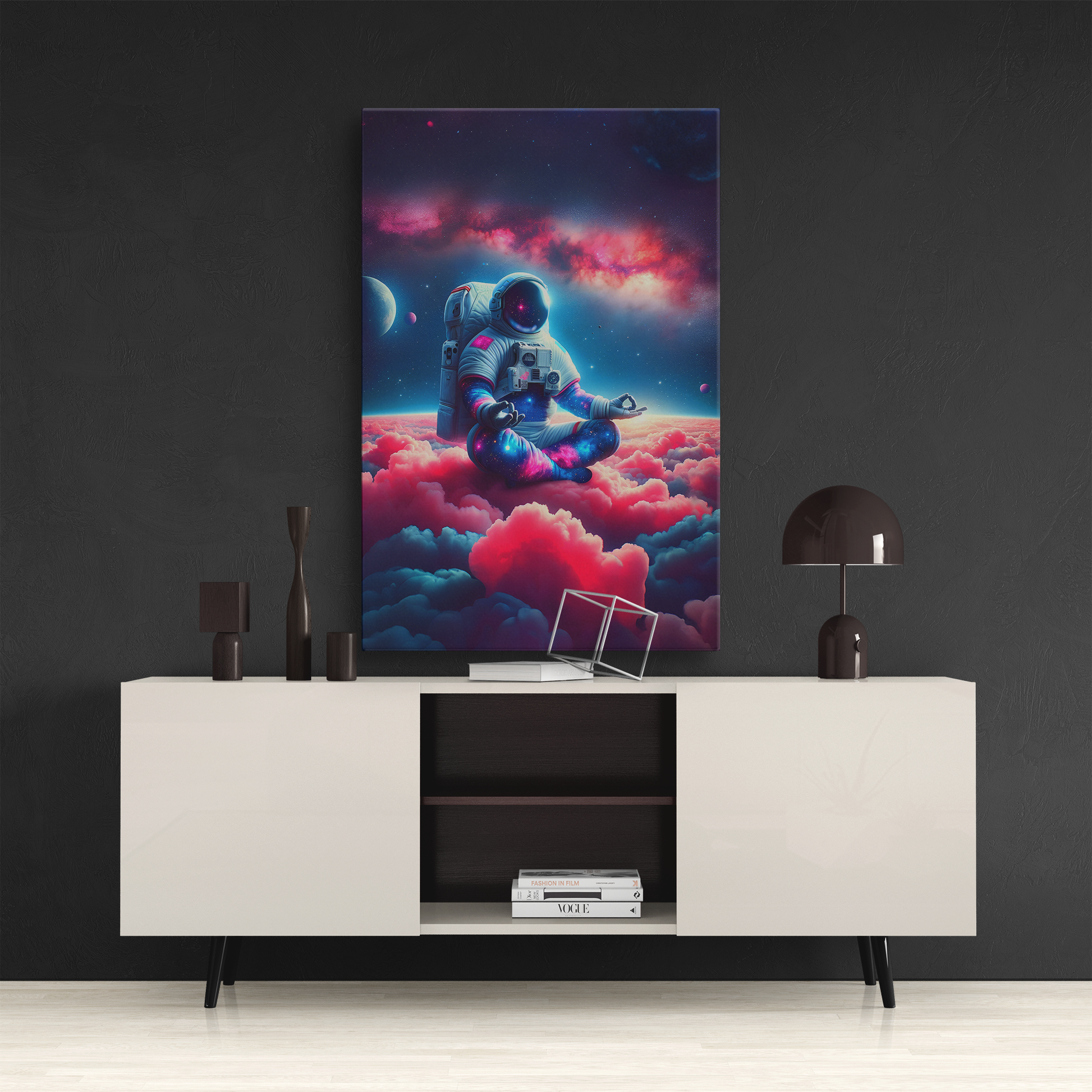 Stardust Meditation (Canvas)Stardust Meditation (Canvas  Matte finish, stretched, with a depth of 1.25 inches)Make an art statement with RimaGallery's ethically produced canvases. Sustainably sRimaGallery