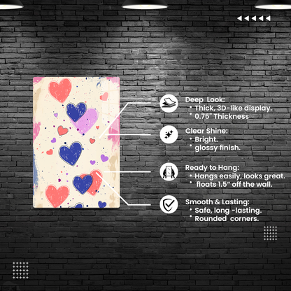 Whimsical Hearts (Acrylic)Elevate your space with our sophisticated Acrylic Prints, blending modern art with durability. Perfect for art lovers and design enthusiasts, our prints offer vibranRimaGallery