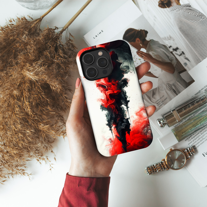 Ruby Ripples (iPhone MagSafe Case)Elevate your iPhone's protection and style with RimaGallery's Vibrant red ink flows on a MagSafe Case against a dark backdrop. Enjoy dual-layer defense, vibrant desiRimaGallery