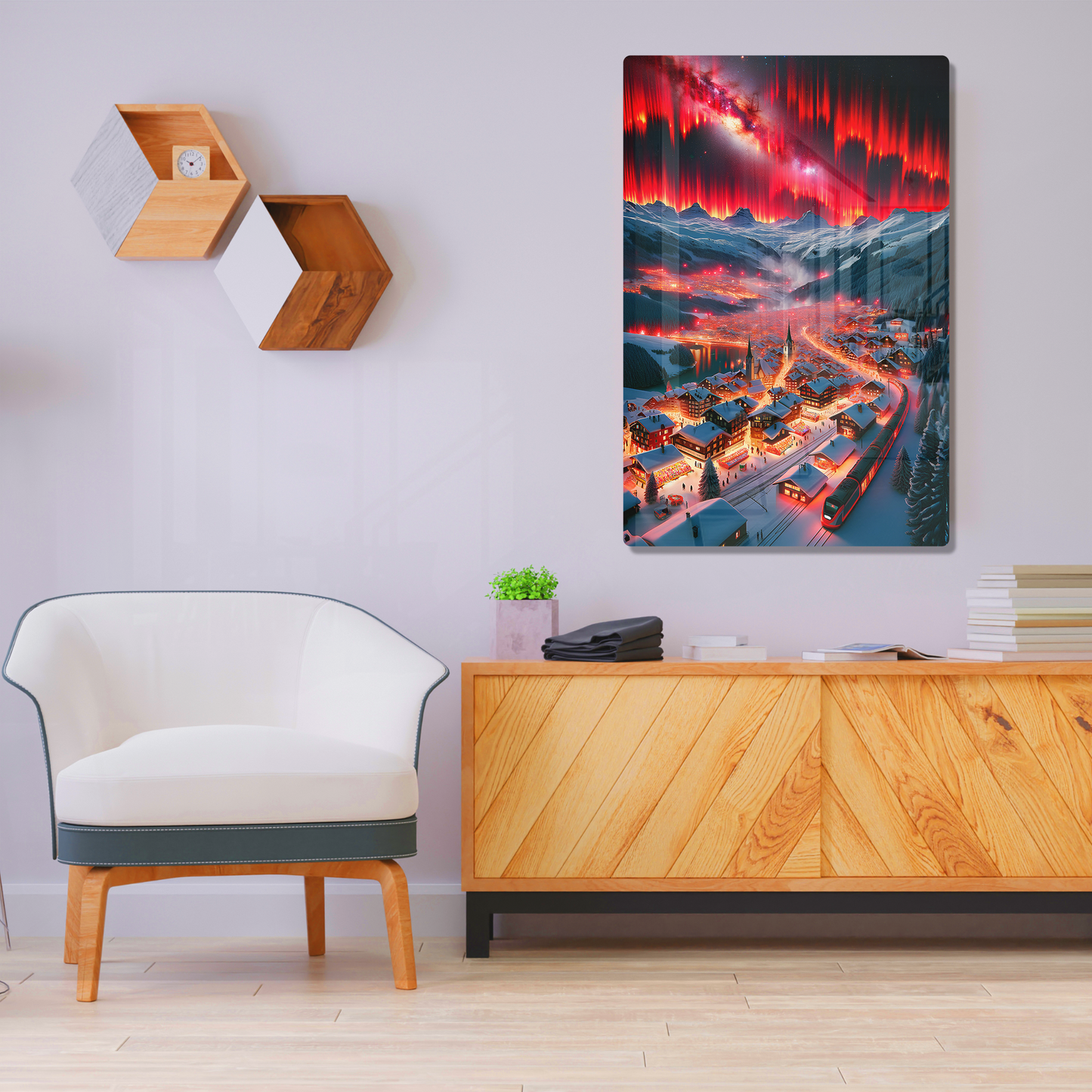 Aurora Village (Acrylic)Aurora Village Luminescence Transform your space with our elegant Acrylic Prints, where art meets modernity. Experience superior quality with high-grade acrylic and RimaGallery