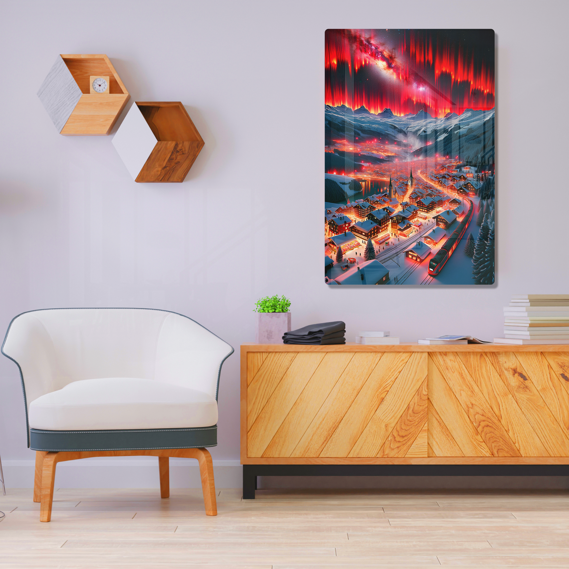Aurora Village (Acrylic)Aurora Village Luminescence Transform your space with our elegant Acrylic Prints, where art meets modernity. Experience superior quality with high-grade acrylic and RimaGallery