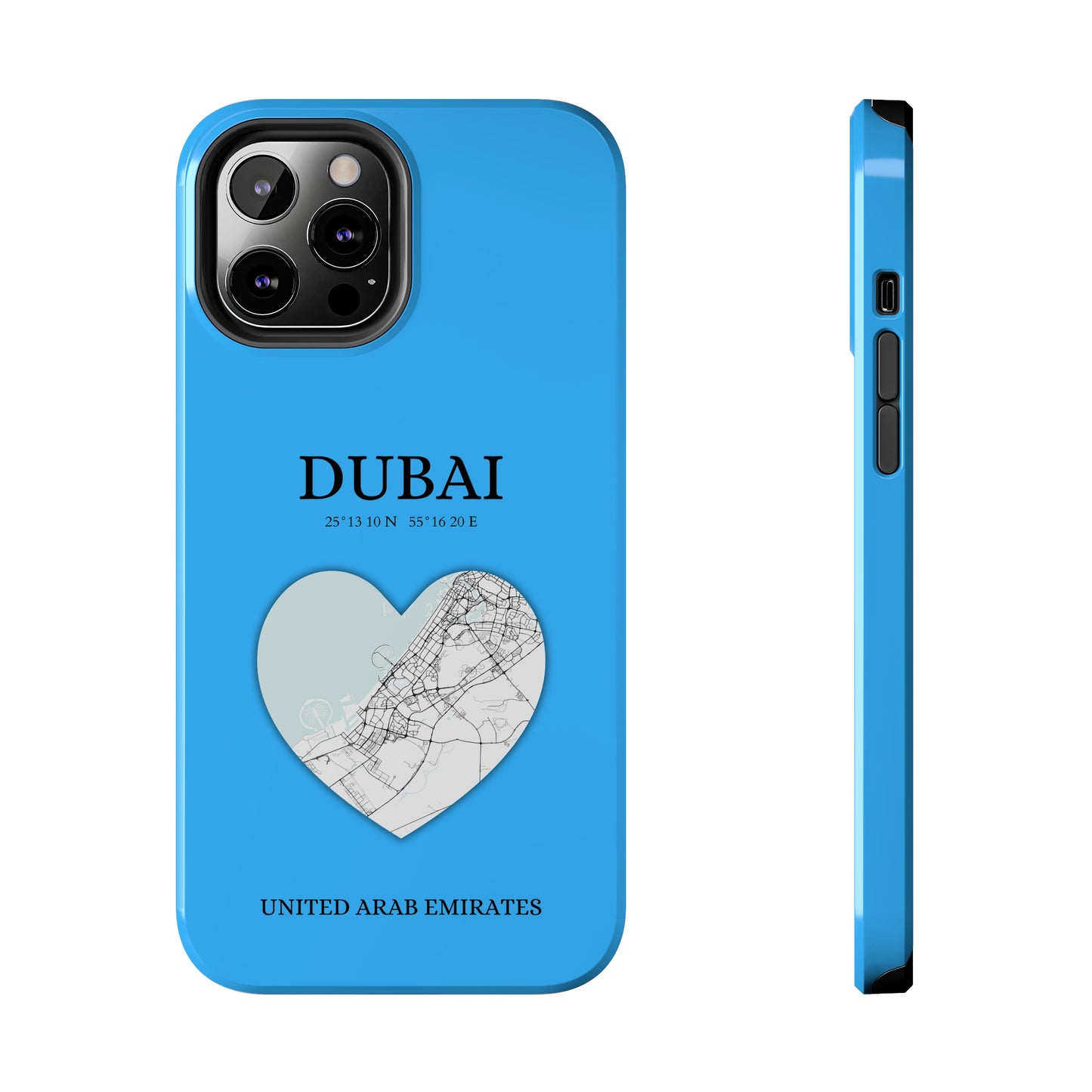 Dubai Heartbeat - Sky Blue (iPhone Case 11-15)Capture the essence of Dubai with RimaGallery's Heartbeat Purple iPhone case, blending durable protection and unique design. Perfect for iPhone 11-15 models. Free shRimaGallery