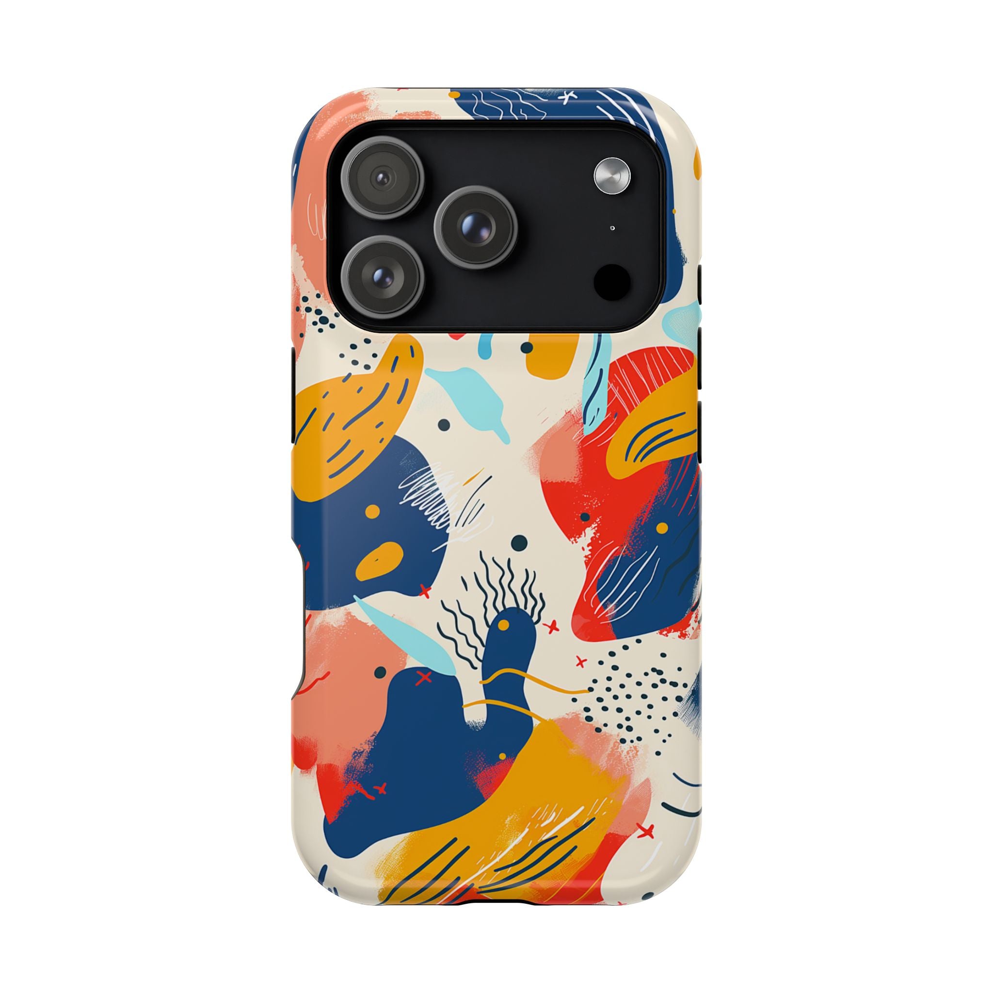 Abstract Color Splash Magnetic Phone Case — Impact-Resistant iPhone Cover