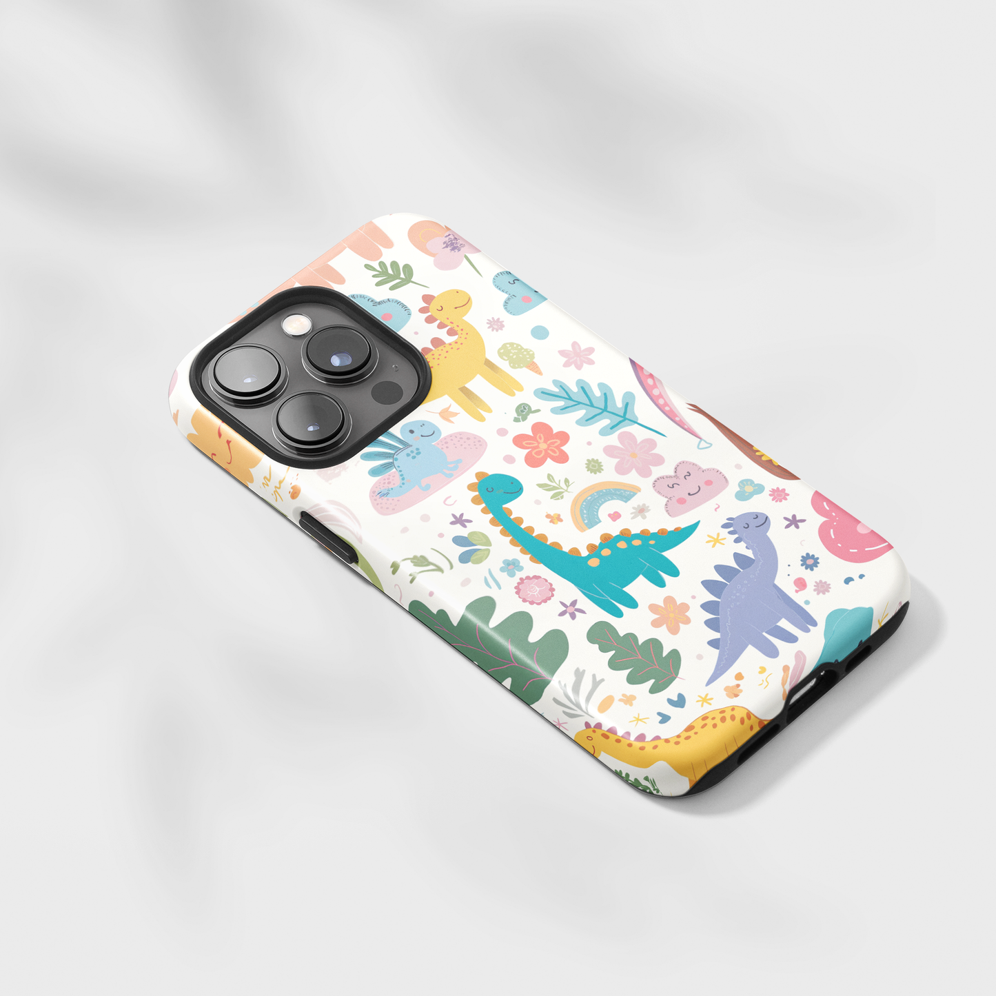 Playful dinosaurs (iPhone Case 11-15)Elevate your iPhone's style with a phone case with dinosaur illustrations and a tough case. Sleek, durable protection for models 11-15. Free US shipping.RimaGallery