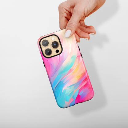 Swirling Color Symphony (iPhone Case 11-15)Unrivaled Protection &amp; Elegance for iPhone Enthusiasts: "Elevate your iPhone 11 to 15's style &amp; safety with the RIMA Tough Phone Case. Featuring robust doublRimaGallery