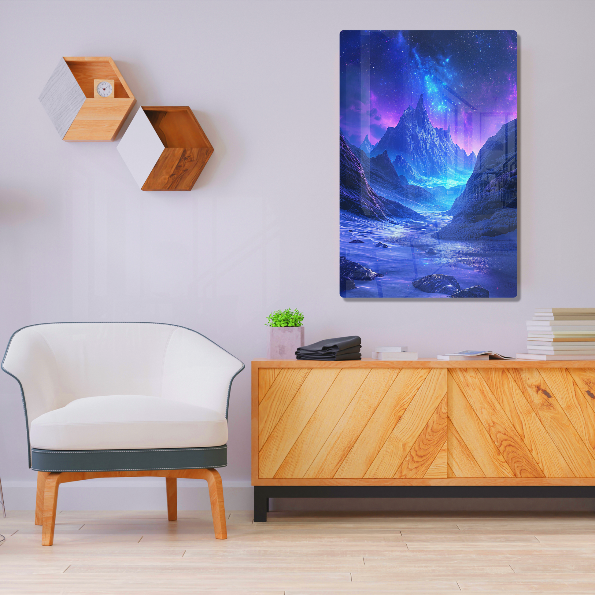 Starry Summit (Acrylic)Immerse in luxury with our Dazzling Acrylic Prints Water Flame. Transform your space with this glass-like masterpiece. A visual delight awaits! 🖼️✨RimaGallery