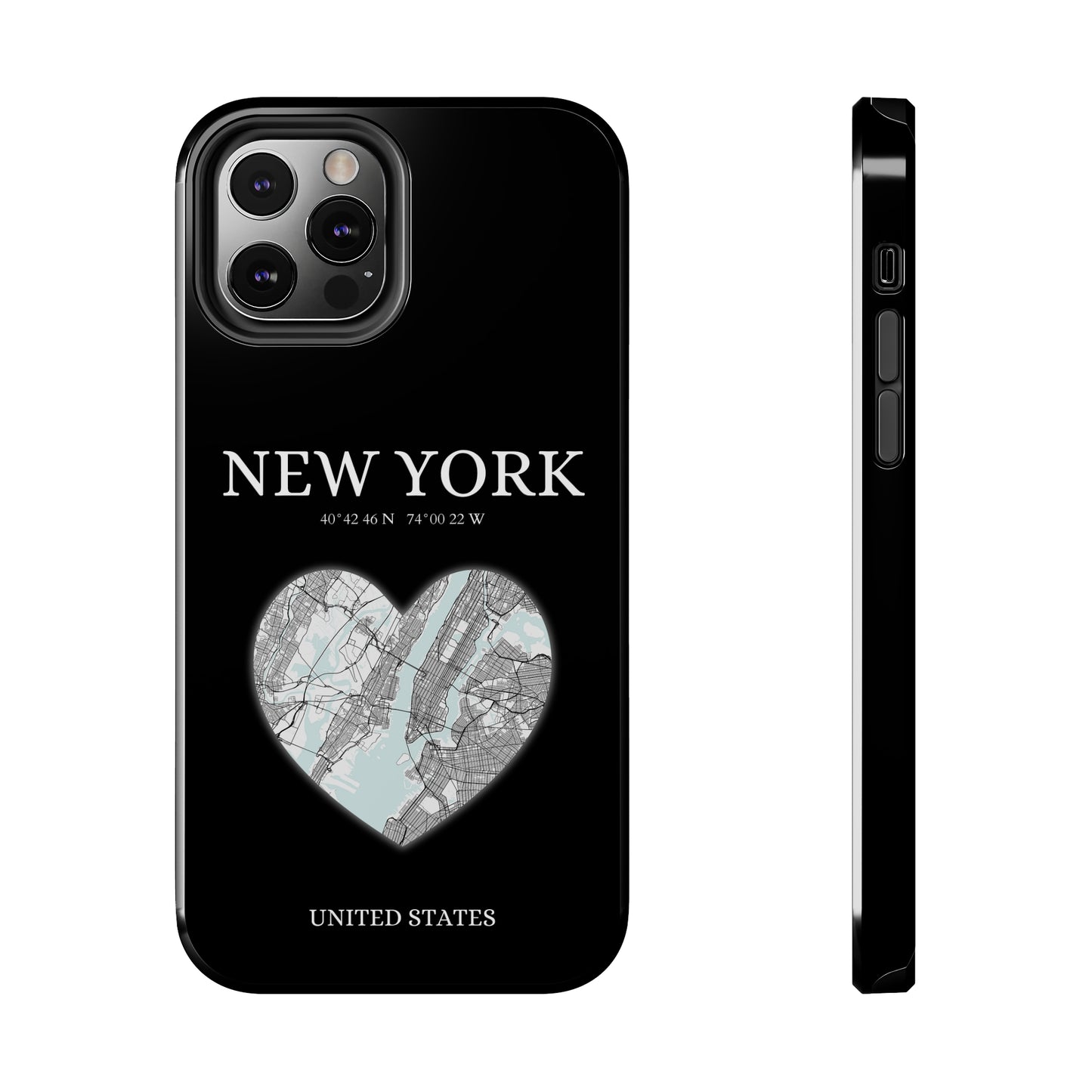 Elevate your iPhone with RimaGallery's New York Heartbeat case. Sleek design meets durability for stylish protection. Free US shipping.-York Heartbeat - Black (iPhone Case 11-15)