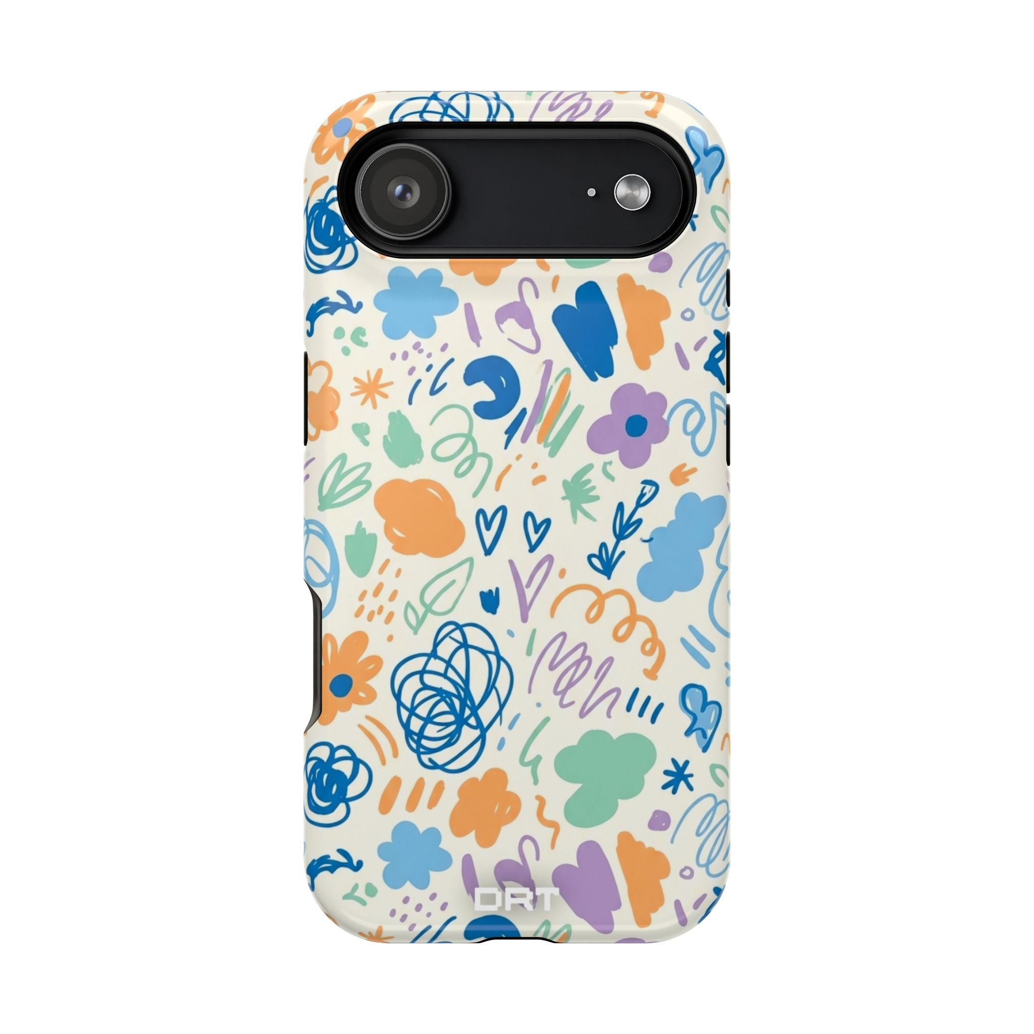 Floral Doodle Magnetic Phone Case — Impact‑Resistant Protective Cover