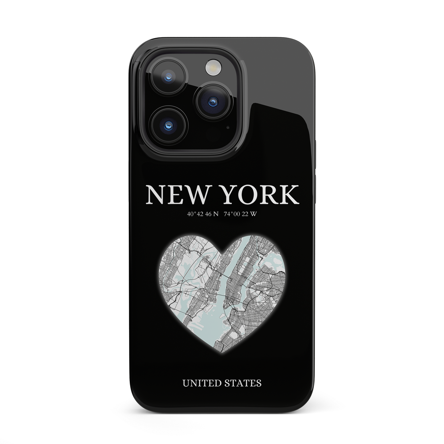 Elevate your iPhone with RimaGallery's New York Heartbeat case. Sleek design meets durability for stylish protection. Free US shipping.-York Heartbeat - Black (iPhone Case 11-15)