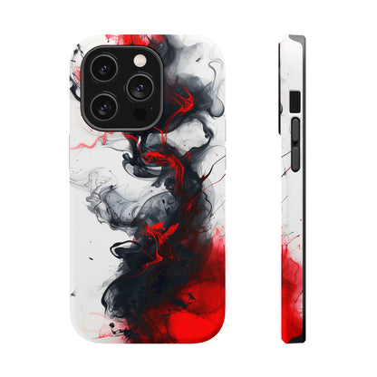 Scarlet Shadows (iPhone MagSafe Case)Rima Gallery presents the exclusive Psychedelic Flow MagSafe Durable Case For iphone 13, 14, 15, Pro, Max. Discover elegance with our iPhone 13-15 MagSafe Case: LighRimaGallery