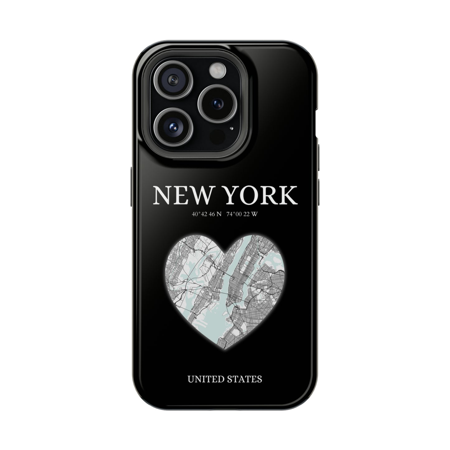 Elevate your iPhone's style with the New York Heartbeat Black MagSafe Case, offering robust protection, MagSafe compatibility, and a choice of matte or glossy finish-York Heartbeat - Black (iPhone MagSafe Case)